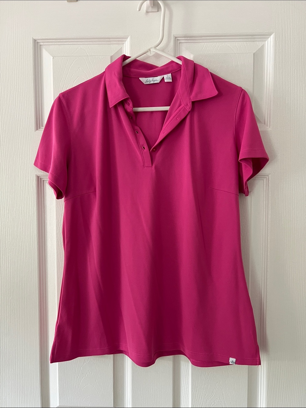 Lady Hagen Bright Fuchsia Short Sleeve Polo Top